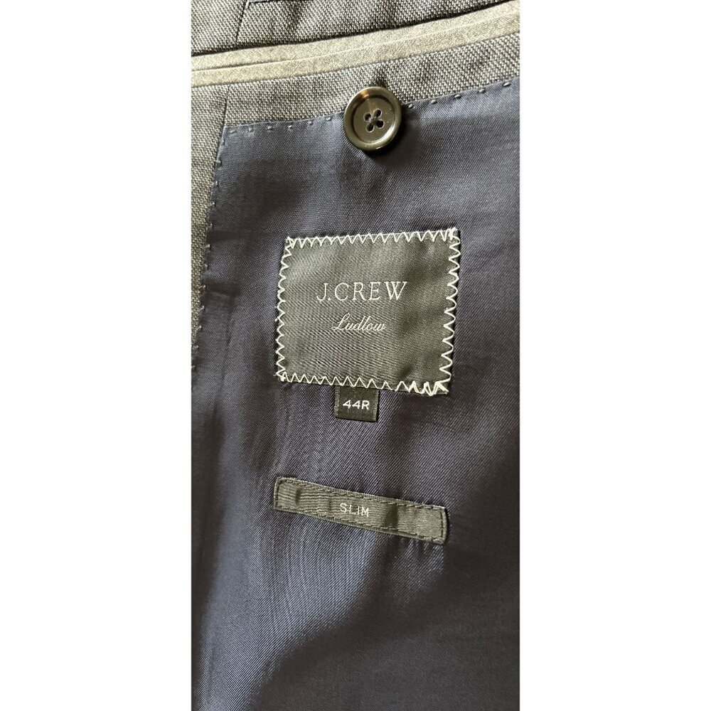 J.Crew Ludlow Blazer 3D Tollegno Wool Gray Lined Size 44R/Slim - Picture 9 of 11